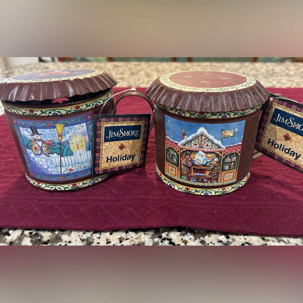 VTG-Jim Shore Primitive holiday  candle holders